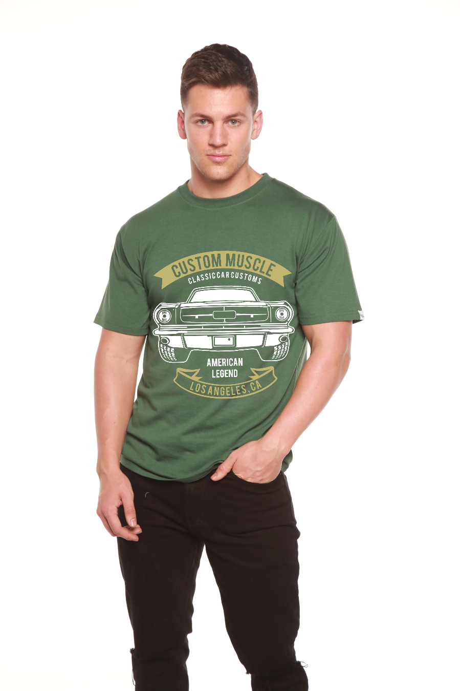 Spun Bamboo Custom Muscle Men's Bamboo Viscose/Organic Cotton Short Sleeve Graphic T-Shirt — size reference