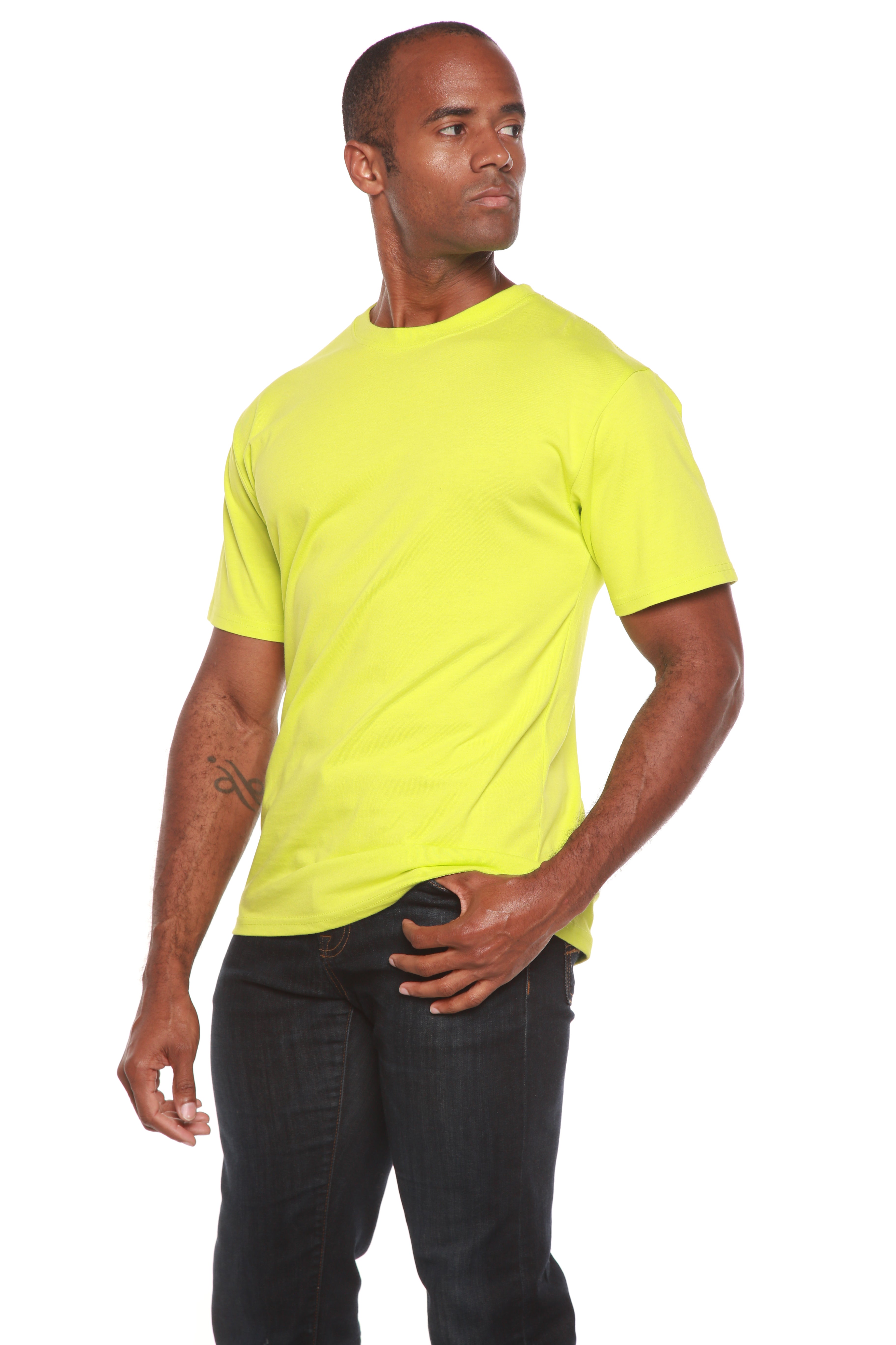 Spun Bamboo Custom Printed Men's Bamboo Viscose/Organic Cotton Short Sleeve T-Shirt — size reference
