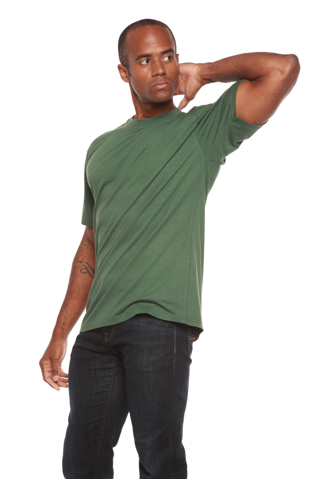 Spun Bamboo Custom Printed Men's Bamboo Viscose/Organic Cotton Short Sleeve T-Shirt — detail close-up