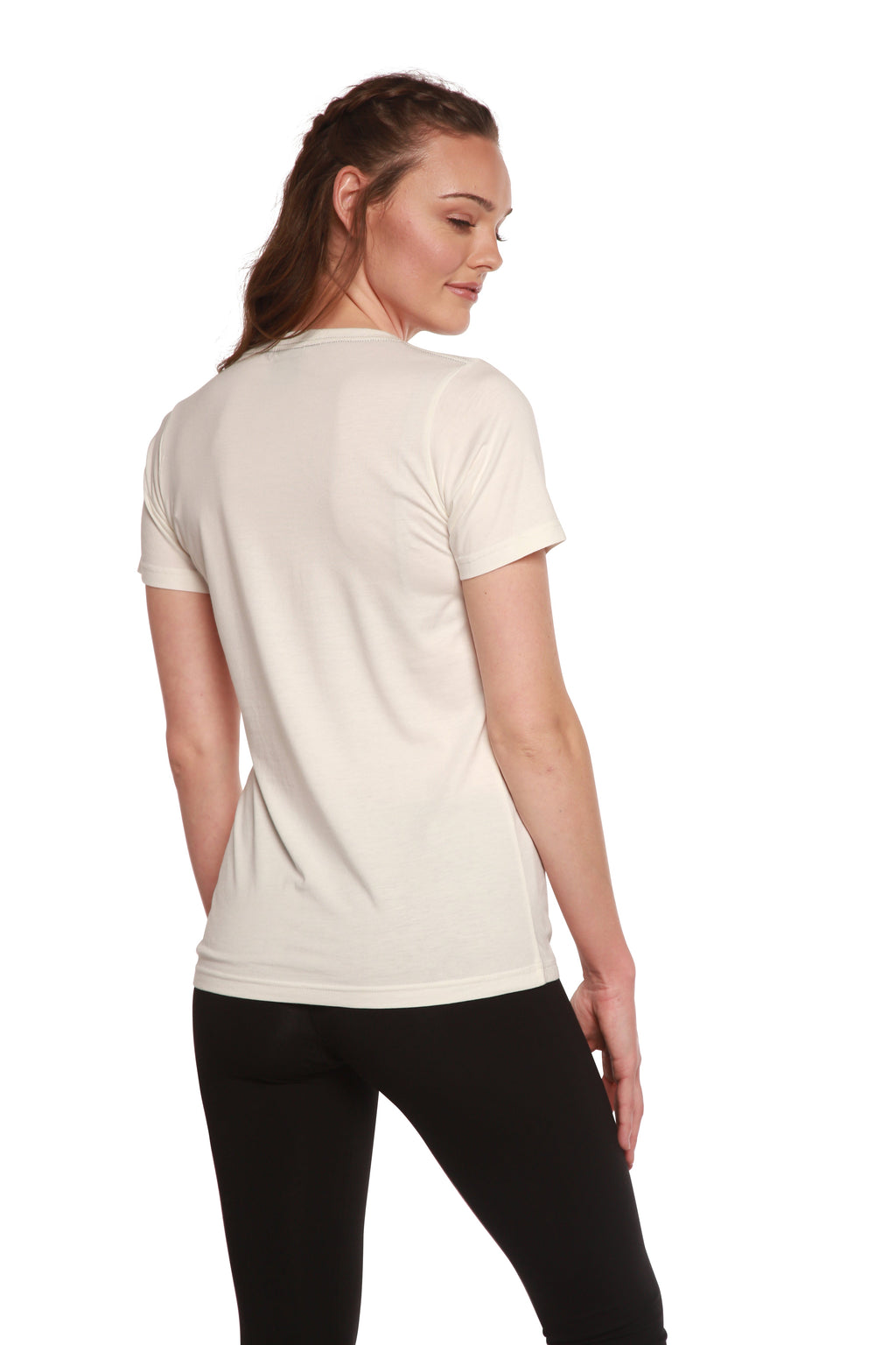 Spun Bamboo Custom Printed Women's Bamboo/Cotton Short Sleeve Scoop Neck Graphic T-Shirt — color detail