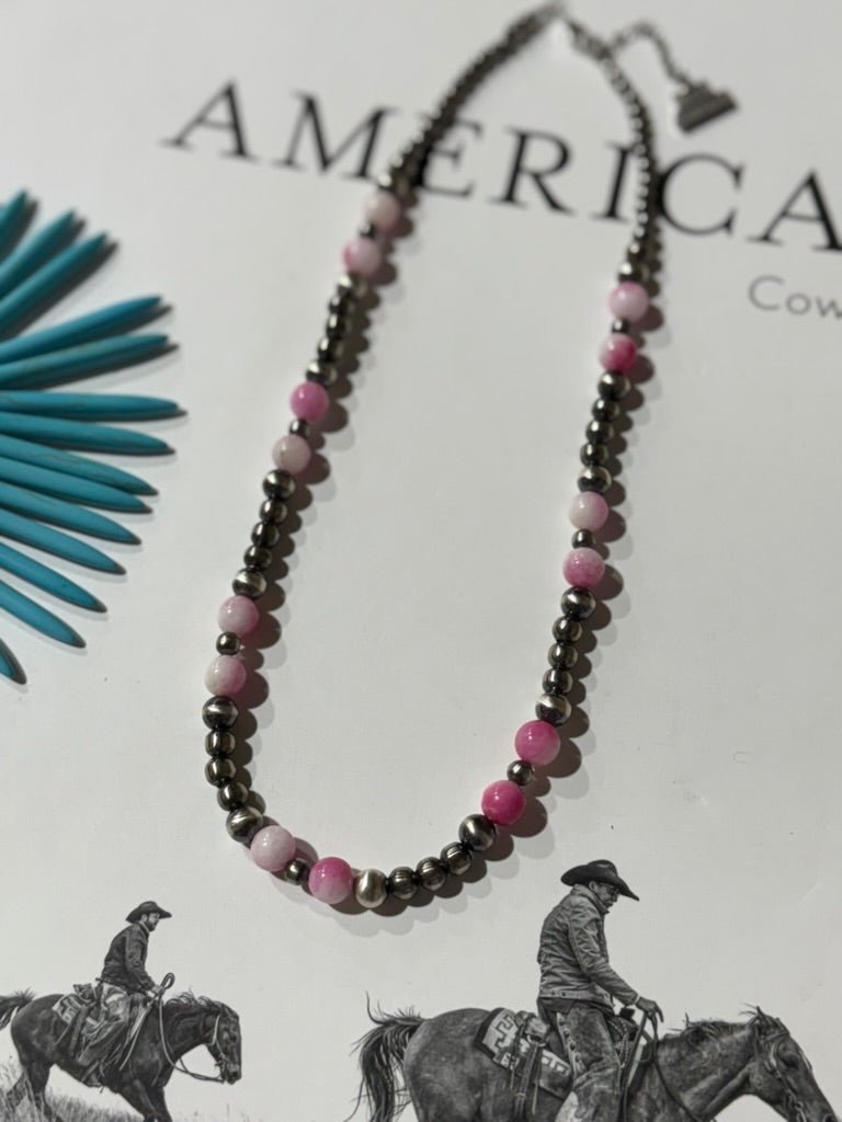 Wild Junkie Desert Rose Beaded Necklace — lifestyle context