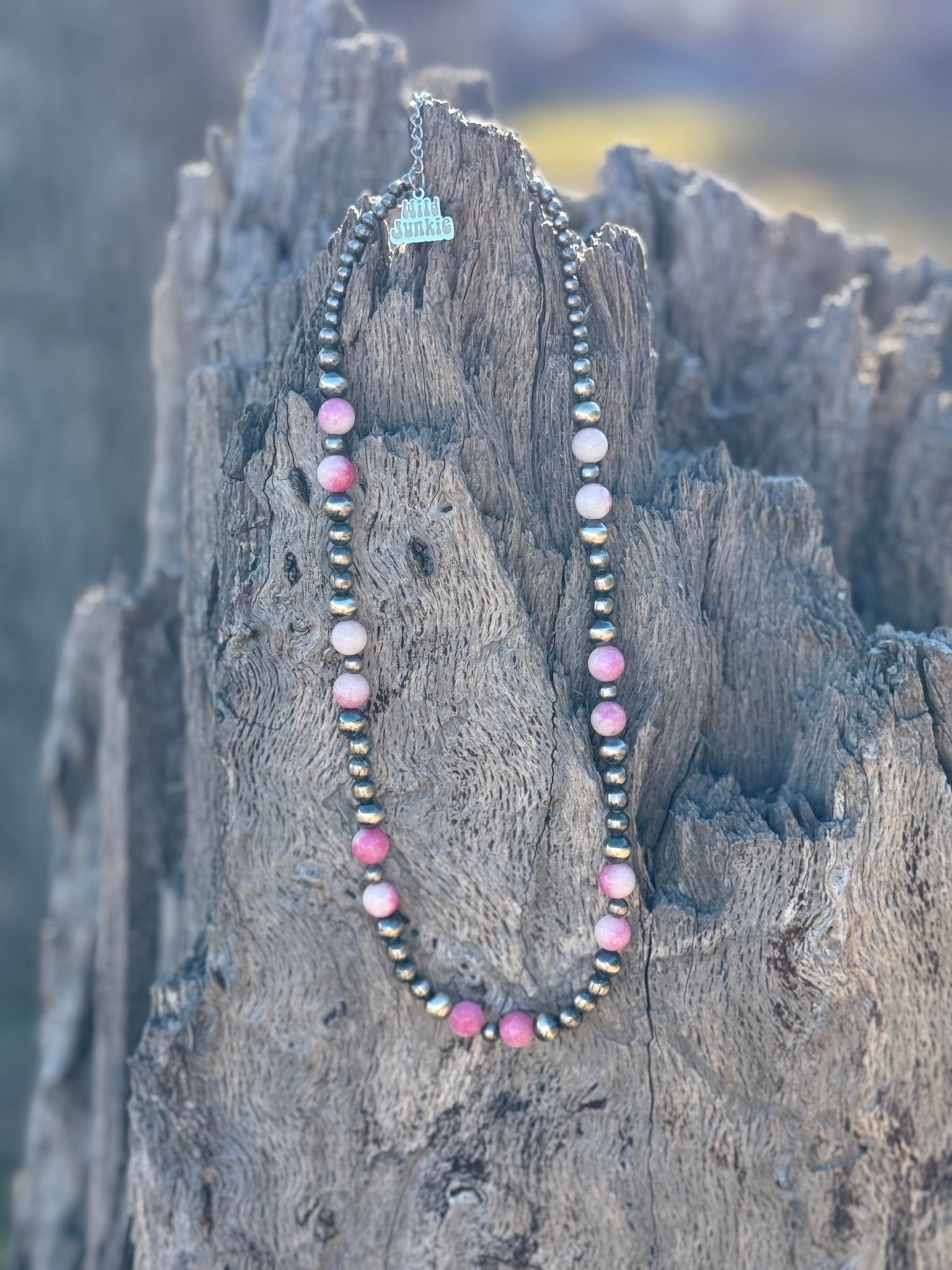 Wild Junkie Desert Rose Beaded Necklace — back view