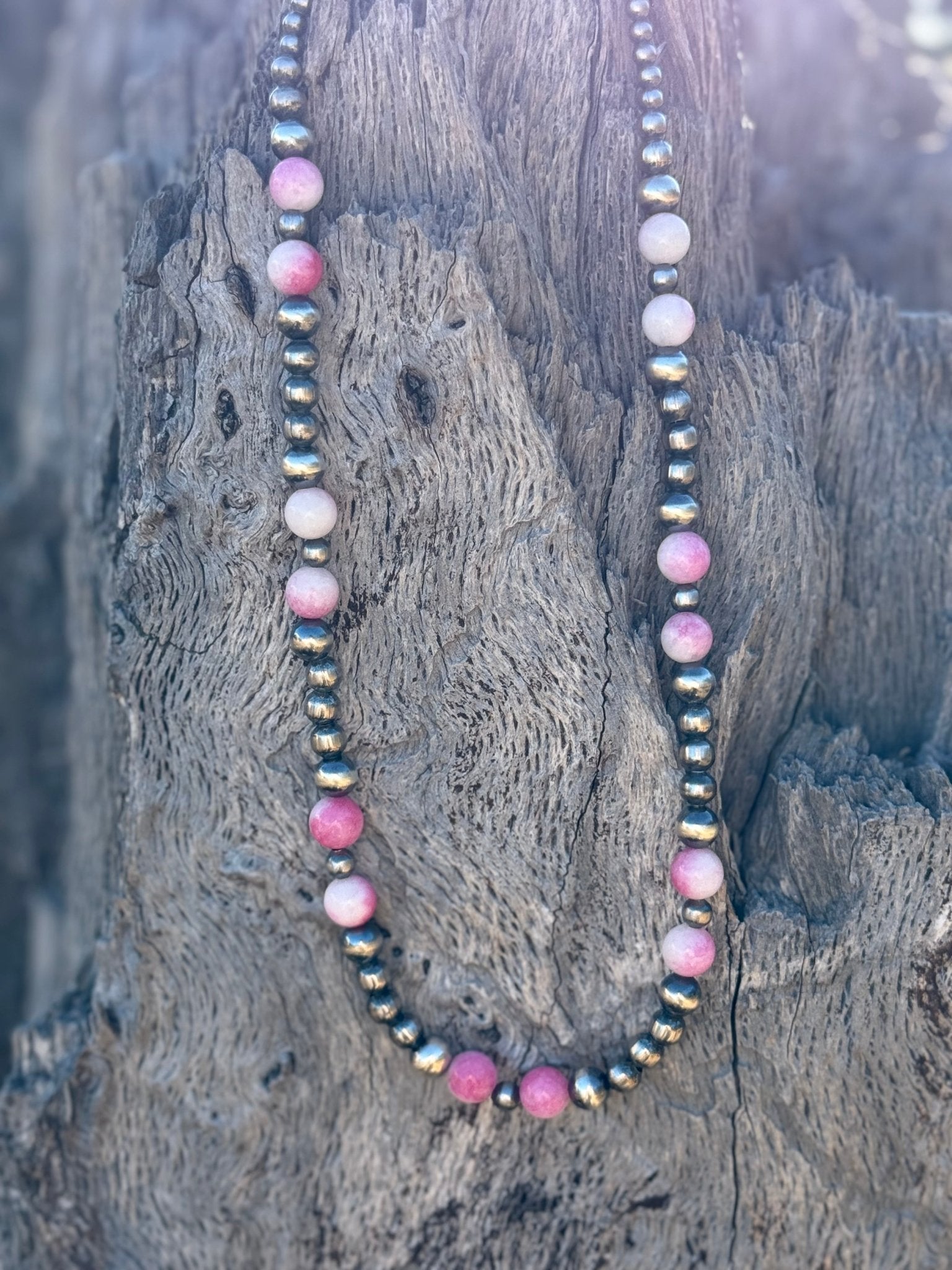 Wild Junkie Sterling Silver Desert Rose Beaded Necklace — main product shot