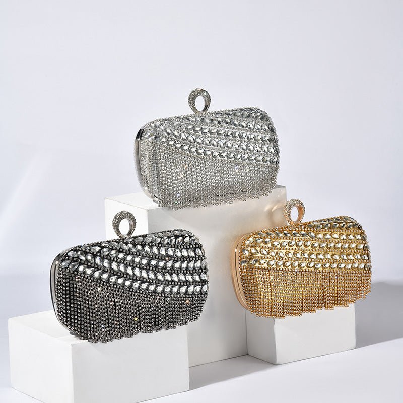 Mariam's Collection Diamond-Studded Party Clutch Versatile Layered Crystal Evening Bag (MAC283) — main product shot