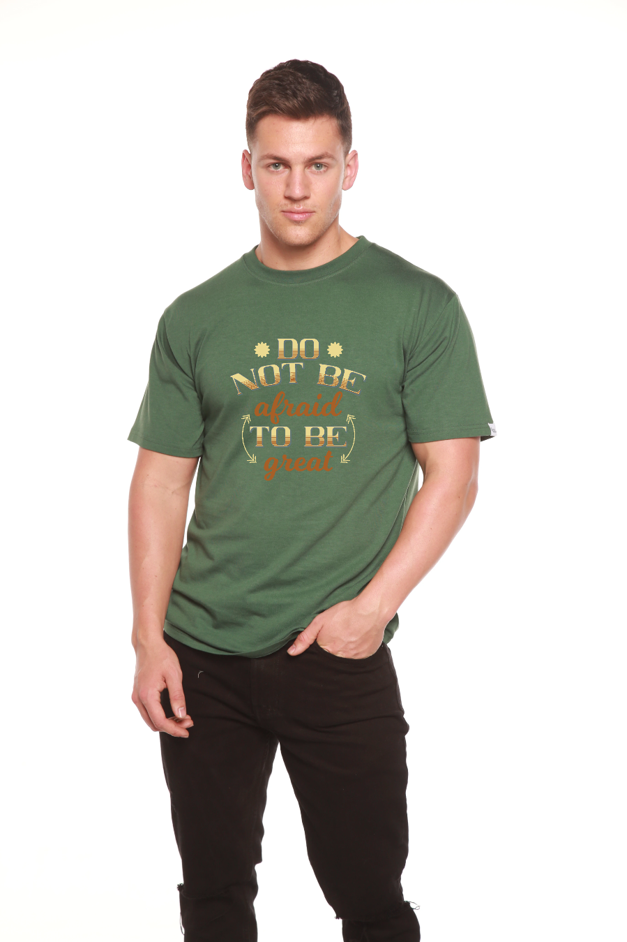 Spun Bamboo Do Not Be To Be Men's Bamboo Viscose/Organic Cotton Short Sleeve  Graphic T-Shirt — side view