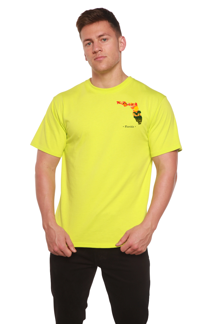 Spun Bamboo Florida Men's Bamboo Short Sleeve Graphic T-Shirt — side view