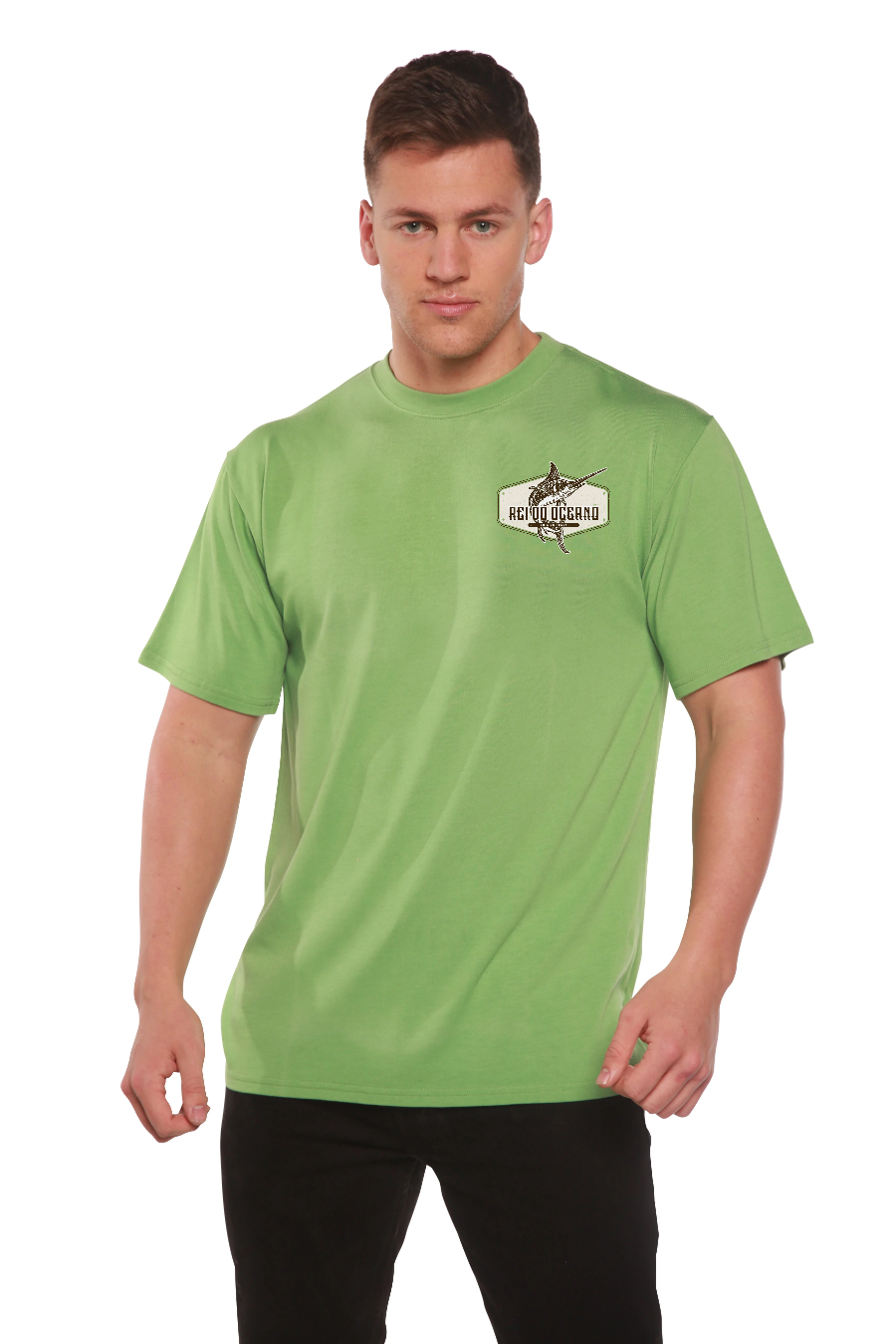 Spun Bamboo Rei do Oceano Men's Bamboo Short Sleeve Graphic T-Shirt — size reference