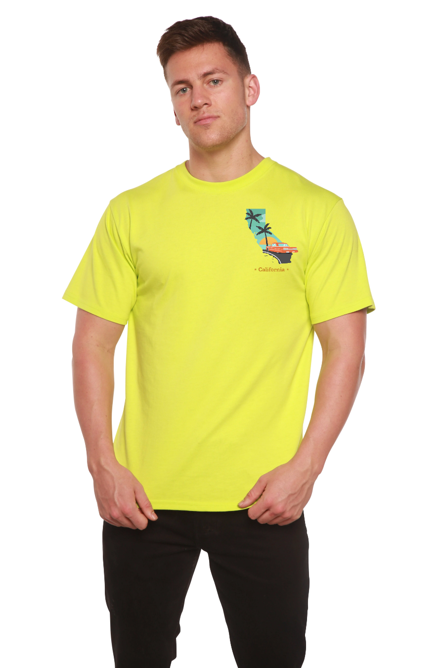 Spun Bamboo California Men's Bamboo Short Sleeve Graphic T-Shirt — lifestyle context
