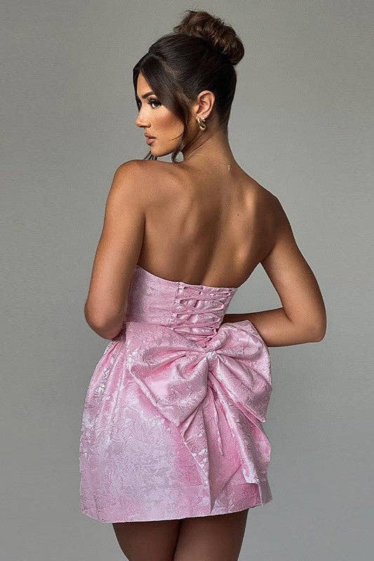 Pretty Little Patriot Pretty Little Patriot Sexy Marilyn Pink Strapless Bow Dress — main product shot