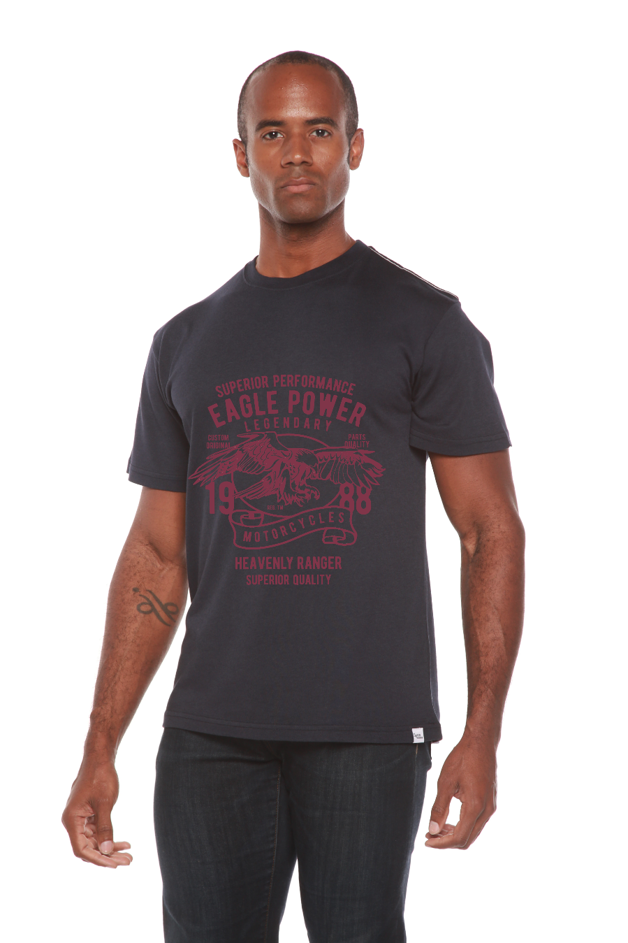 Spun Bamboo Eagle Power Men's Bamboo Viscose/Organic Cotton Short Sleeve Graphic T-Shirt — lifestyle context