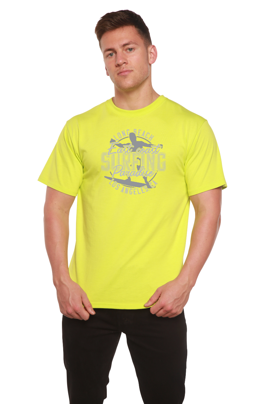 Spun Bamboo East Coast Paradise Men's Bamboo Viscose/Organic Cotton Short Sleeve Graphic T-Shirt — color detail