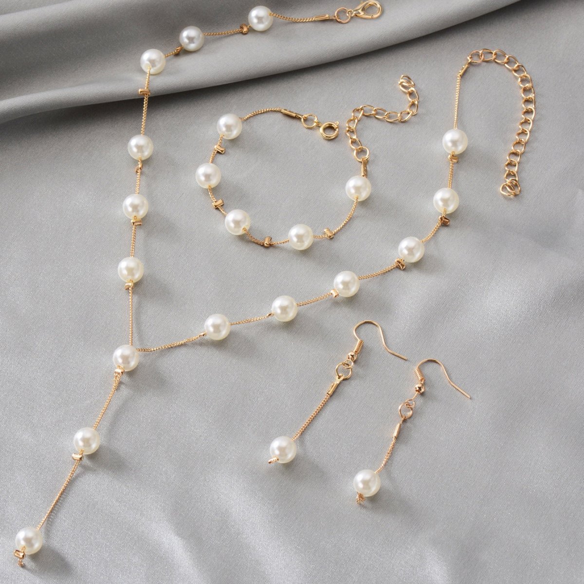 Mariam's Collection Elegance Pearl Earrings & Necklace Ensemble (MAC313) — product category context