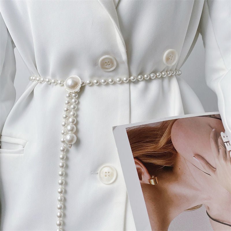 Mariam's Collection Elegant Versatile Pearl Cascade Waist Belt (MAC349) — construction detail