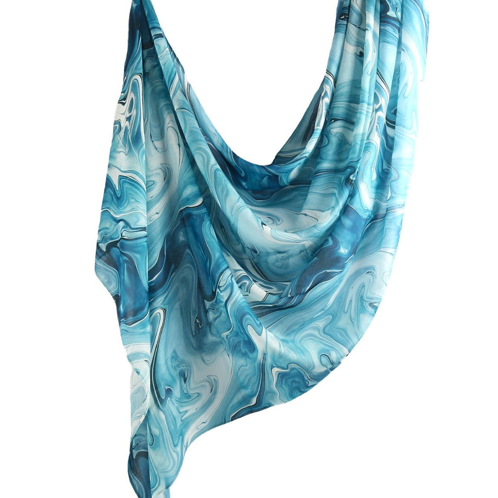 Mariam's Collection Elegant Watercolor Marble Print Headscarf Hijab (MH178) — lifestyle worn / used context