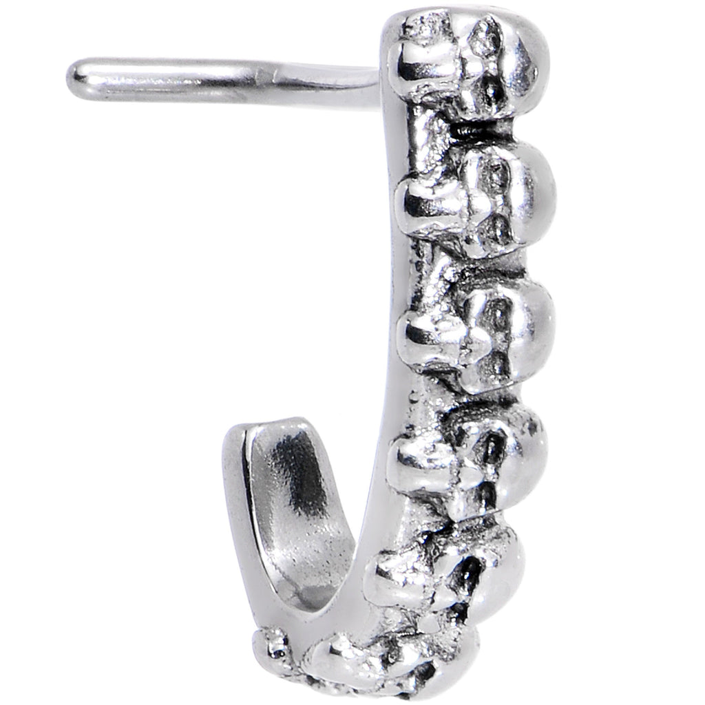 BodyCandy 20G Halloween Scary Skulls Faux Hoop L Shaped Nose Ring — main product shot