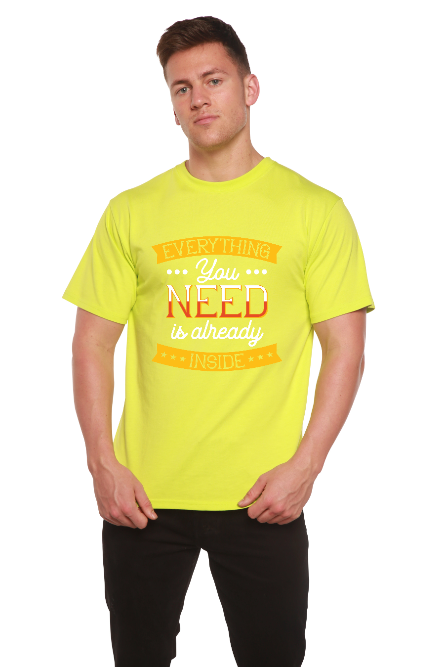 Spun Bamboo Everything you need Men's Bamboo Viscose/Organic Cotton Short Sleeve Graphic T-Shirt — color detail