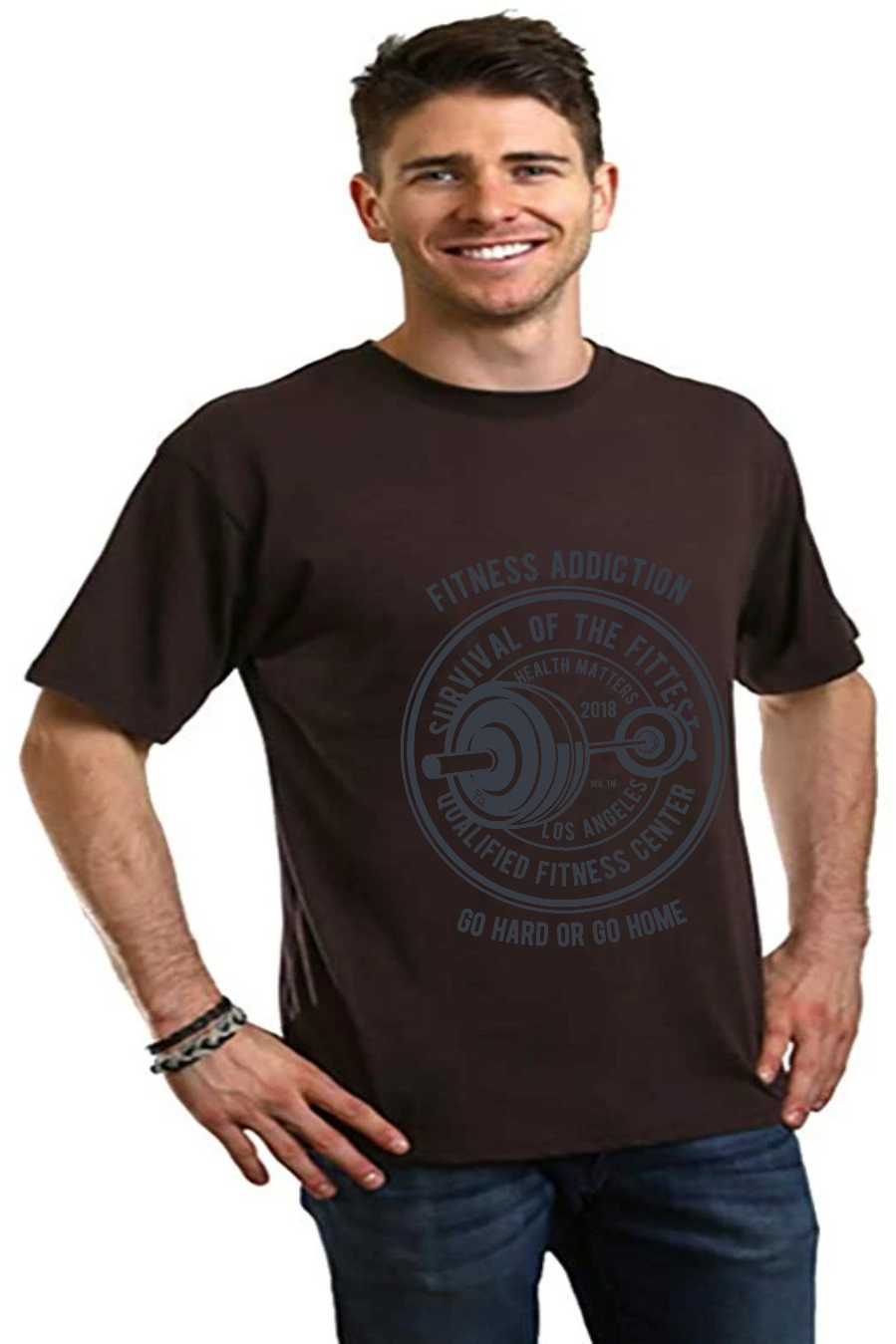 Spun Bamboo Fitness Addiction Men's Bamboo Viscose/Organic Cotton Short Sleeve Graphic T-Shirt — back view
