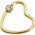 BodyCandy 16G 1/2 Clear Gold Anodized Titanium Heart Closure Captive Ring — main product shot