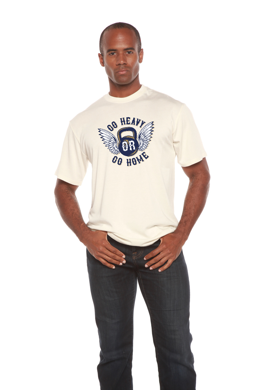 Spun Bamboo GO HEAVY Men's Bamboo Viscose/Organic Cotton Short Sleeve Graphic T-Shirt — color detail