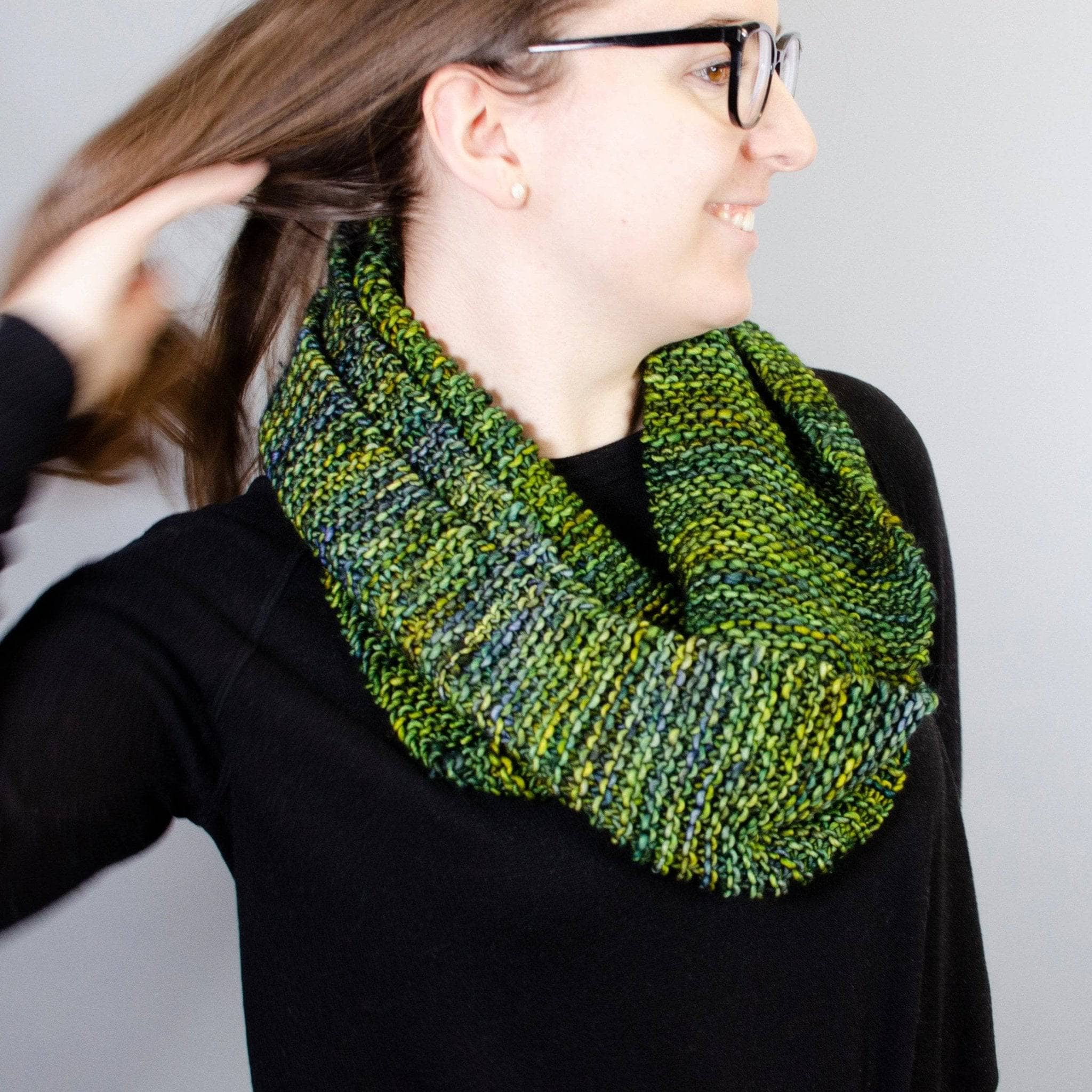 Darn Good Yarn Darn Good Yarn Green Goddess Infinity Scarf Knit Kit — main product shot