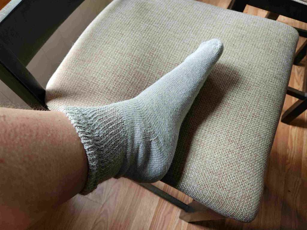 DSC Men's Cotton Diabetic Ankle Socks (Assorted) — side view