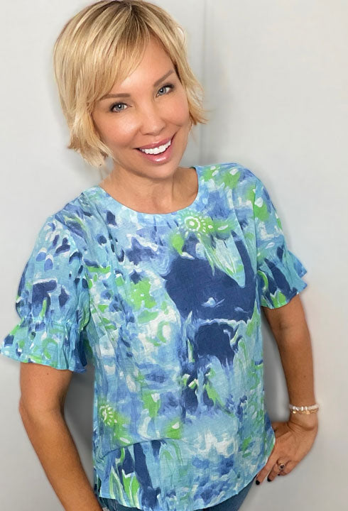 KADOU BOUTIQUE Ocean Breeze Blouse — main product shot