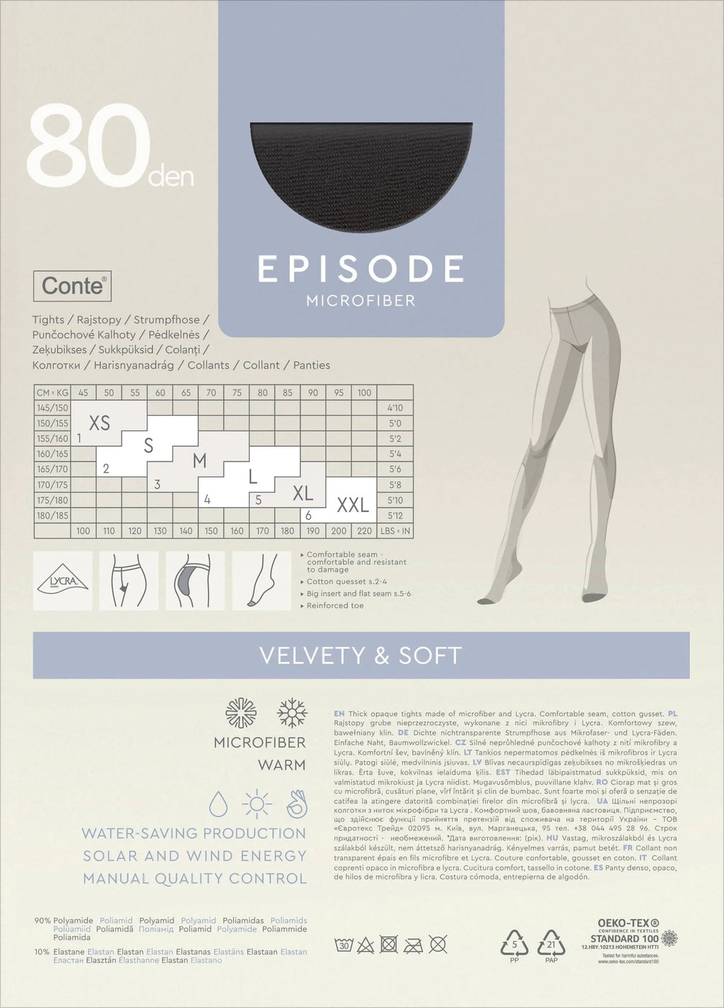 TheRanok.com Tights Conte Episode 80 Den - Microfibra Matte Opaque — alternative angle