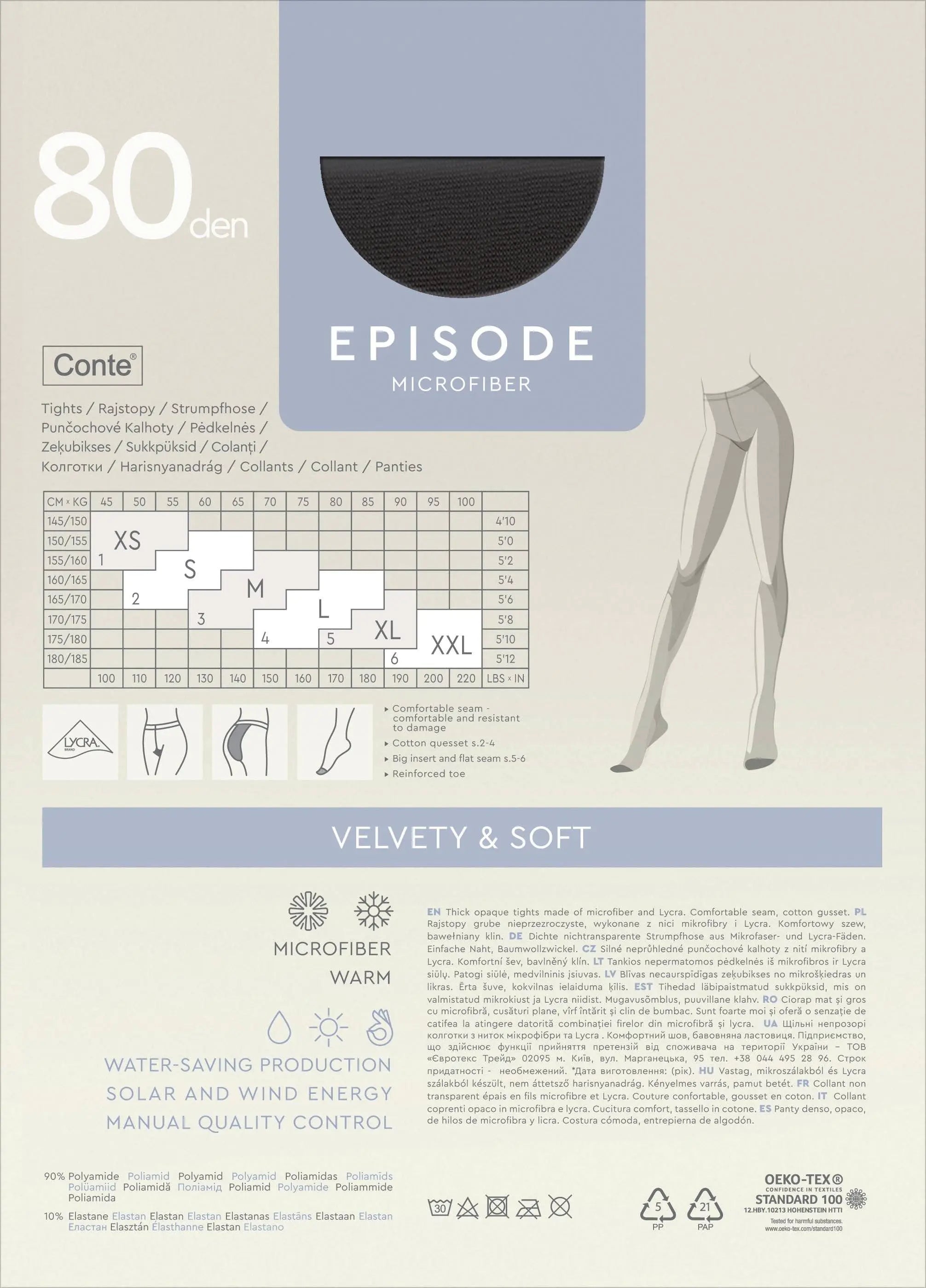 TheRanok.com Tights Conte Episode 80 Den - Microfibra Matte Opaque — flat-lay composition