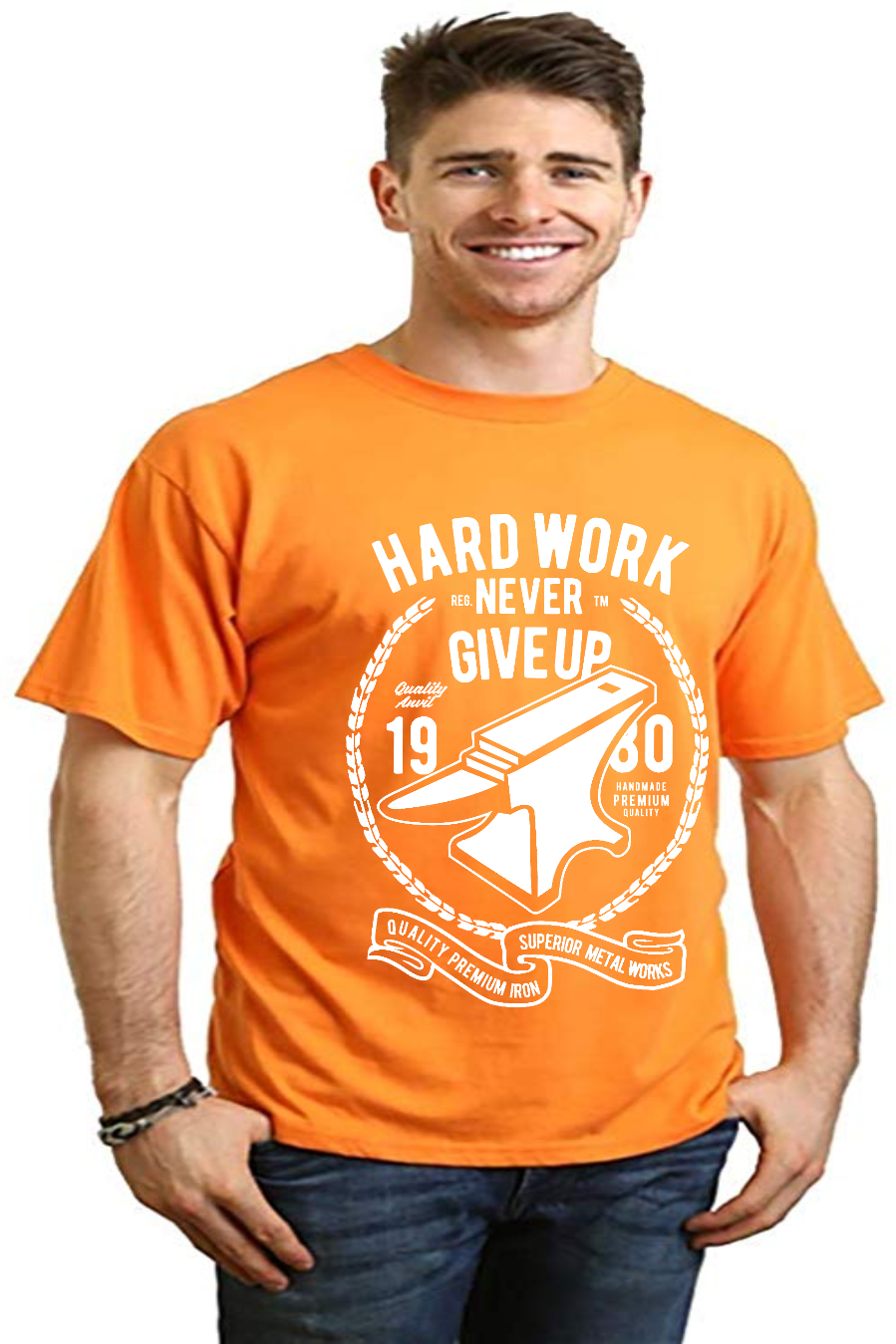 Spun Bamboo Hard Work Anvil Men's Bamboo Viscose/Organic Cotton Short Sleeve Graphic T-Shirt — color detail