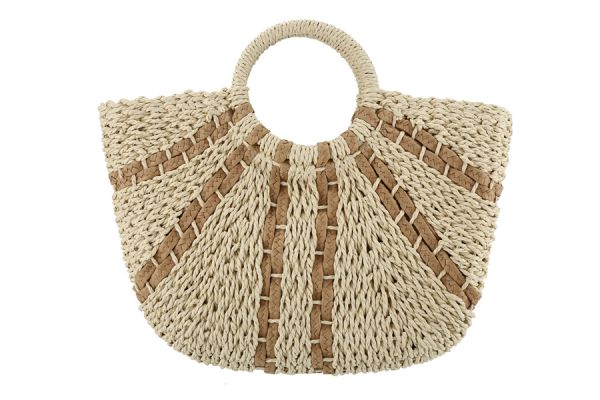 KADOU BOUTIQUE Ladies Natural Straw Handbag — main product shot