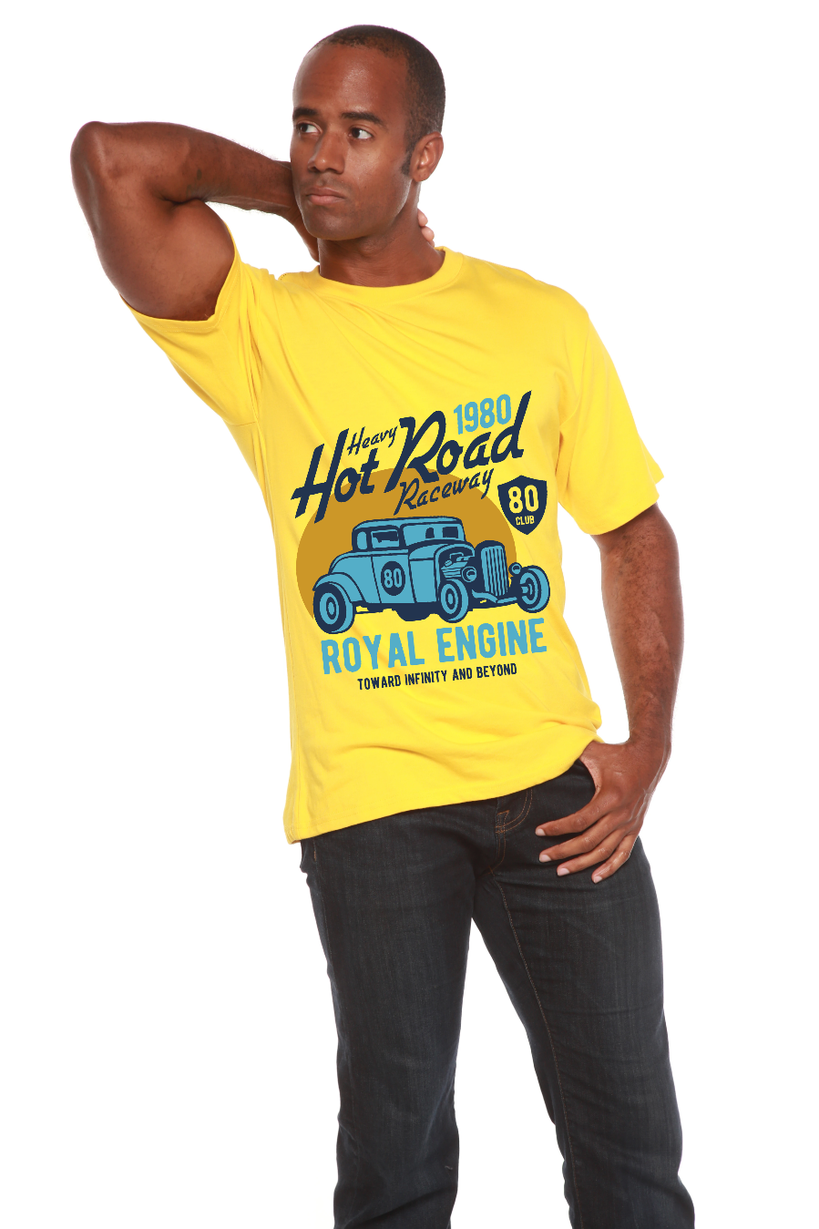 Spun Bamboo Heavy Hot Road Men's Bamboo Viscose/Organic Cotton Short Sleeve Graphic T-Shirt — in-use photo