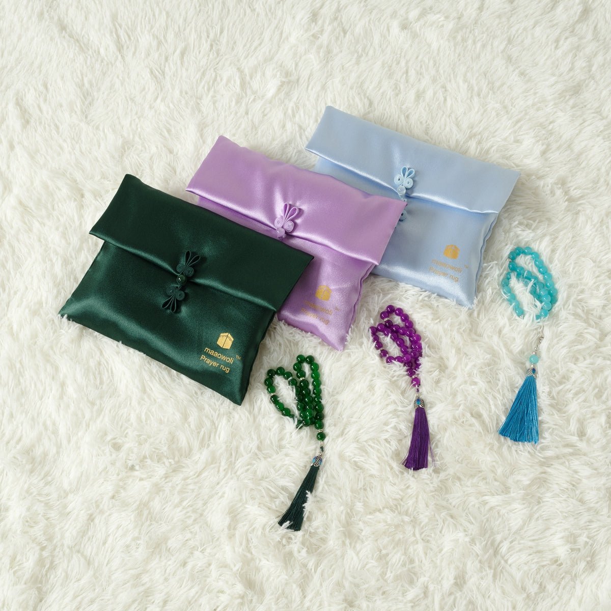 Mariam's Collection High-End Eco-Friendly New Luxury Prayer Mat and Tasbeeh Set(MR067) — construction detail