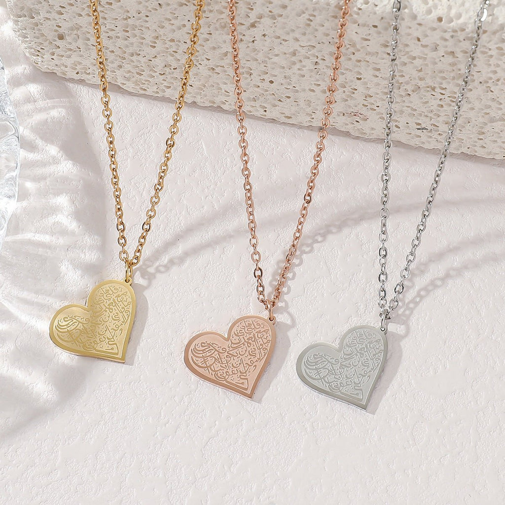 Mariam's Collection High-End Engraved Love Titanium Steel Necklace (MAC232)（WITH GIFT BOX） — main product shot