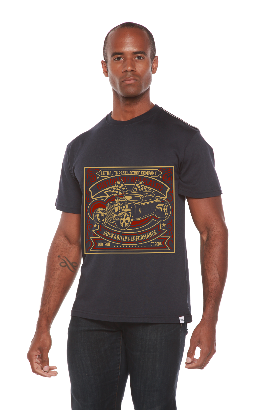 Spun Bamboo Hot Rod Men's Bamboo Viscose/Organic Cotton Short Sleeve Graphic T-Shirt — side view