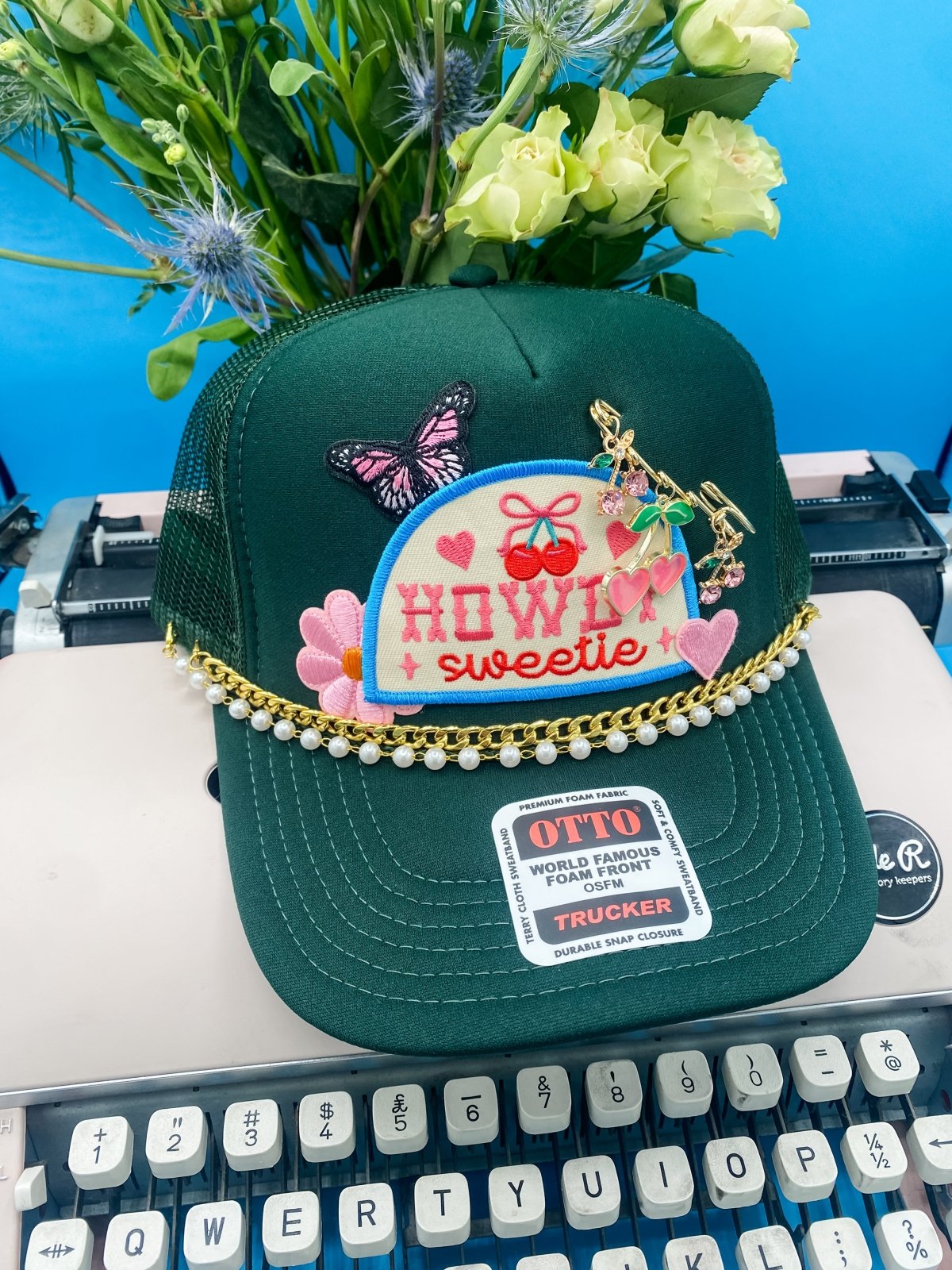 Coco & Rho Howdy Sweetie Charmed V3- Trucker Hat Dark Green — main product shot