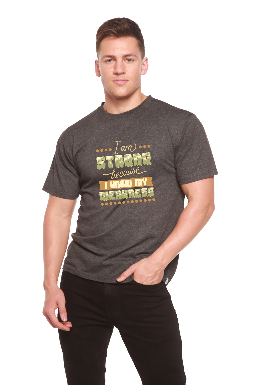 Spun Bamboo I am Strong Men's Bamboo Viscose/Organic Cotton Short Sleeve Graphic T-Shirt — main product shot