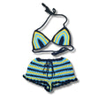 Stitched by Spice Bahamian Mesh Crochet Shorts with Bikini Matching Set — back view