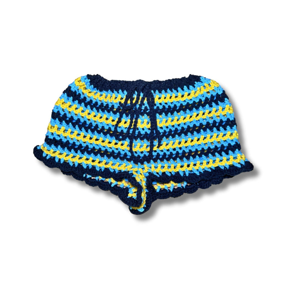 Stitched by Spice Bahamian Mesh Crochet Shorts with Bikini Matching Set — color detail