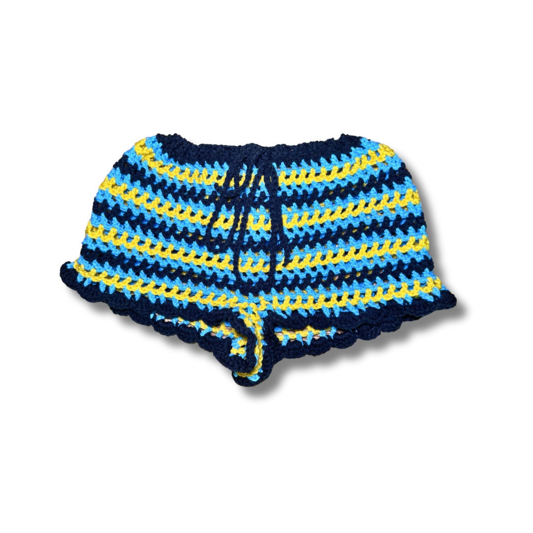 Stitched by Spice Bahamian Mesh Crochet Shorts with Bikini Matching Set — color detail