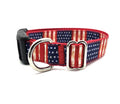 Rewarding Rover LLC Vintage American Flag Dog Collar | Patriotic Rustic Stars and Stripes | Hunting & Sporting Dog Gear | Adjustable 13-21 Inches — image 1