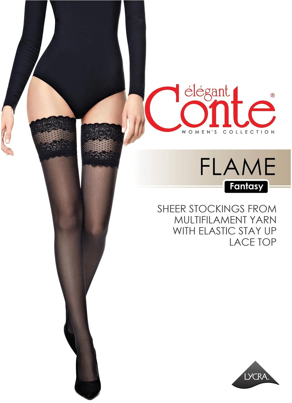 TheRanok.com Fantasy Stockings Conte Flame - Silicone Lace Top — alternative angle