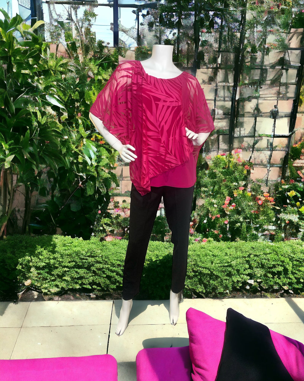 KADOU BOUTIQUE Short Sleeve Layered  Flowy Tunic — main product shot