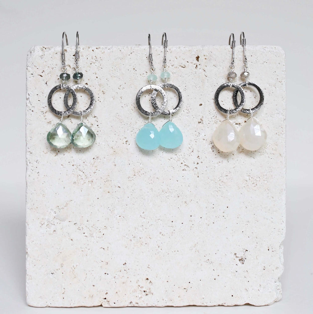 PARKEN JEWELRY The Airie Earring - Blue Chalcedony Gold — detail shot 6