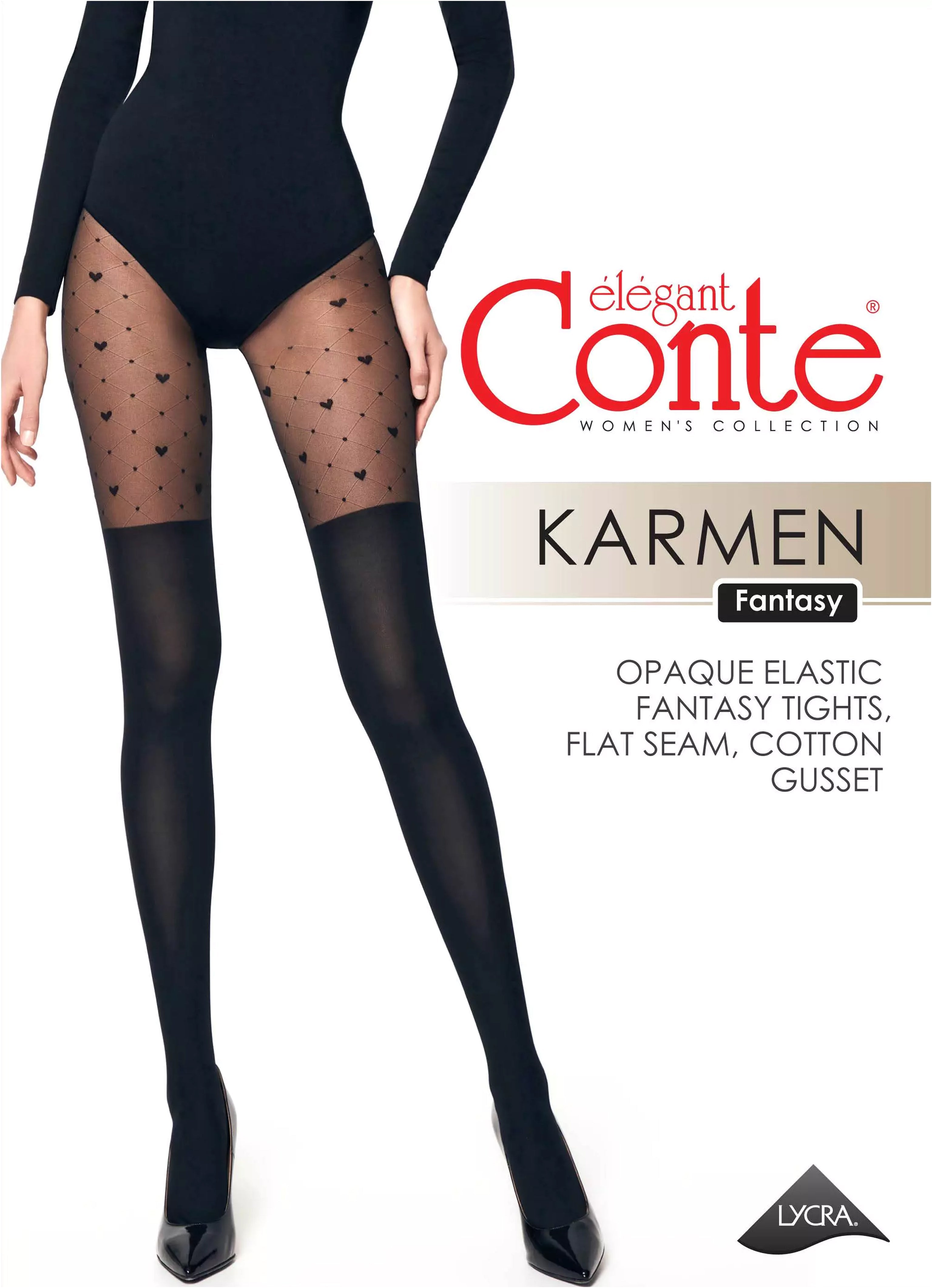 TheRanok.com Fantasy Tights Conte Karmen - Imitation of Knee-Highs and a Hearts Pattern — size reference