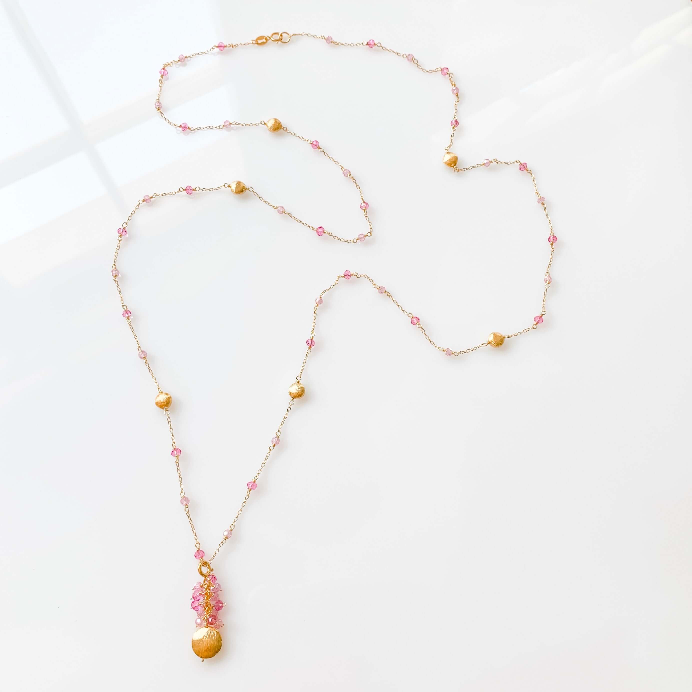 Long Peridot & Green Amethyst Beaded Chain
