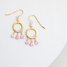 Rose Quartz Mini Boho Earrings