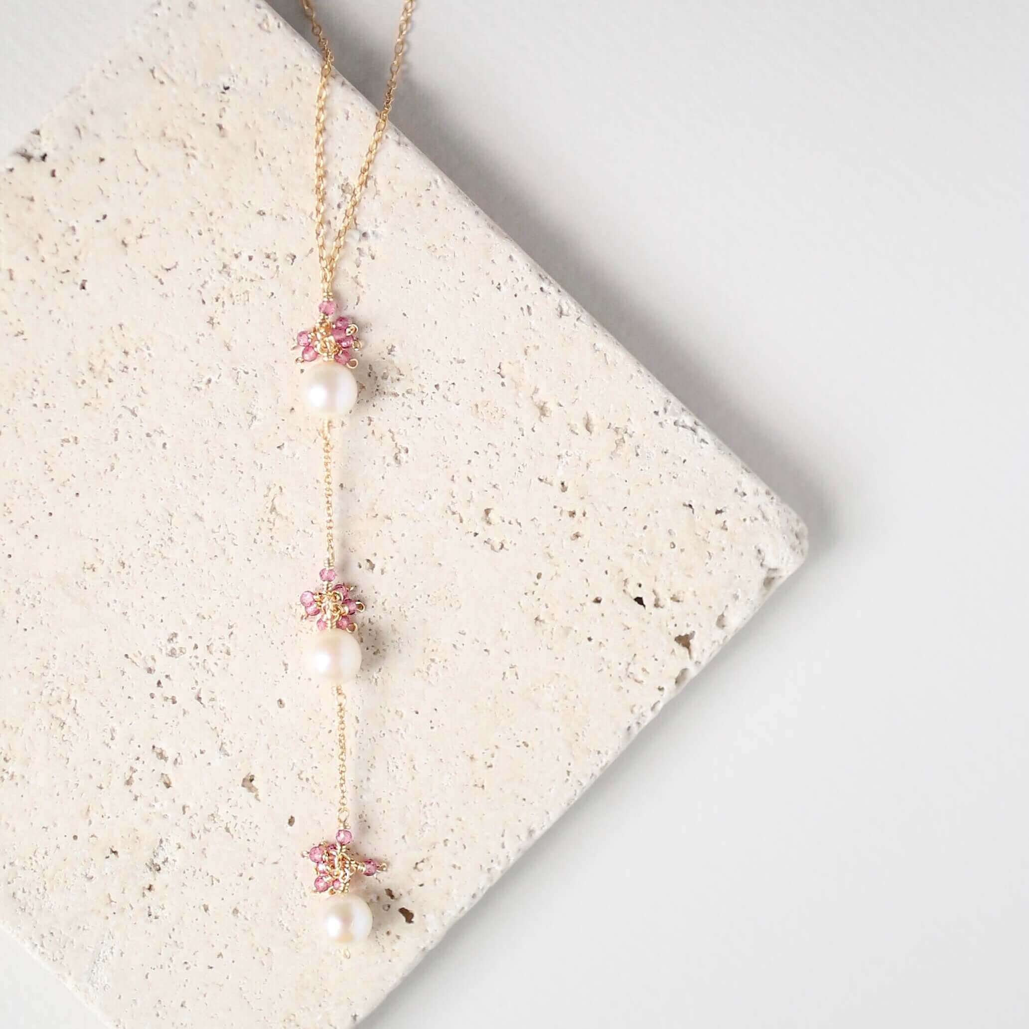 PARKEN JEWELRY Pearl and Gemstone Necklace Collection — in-use photo