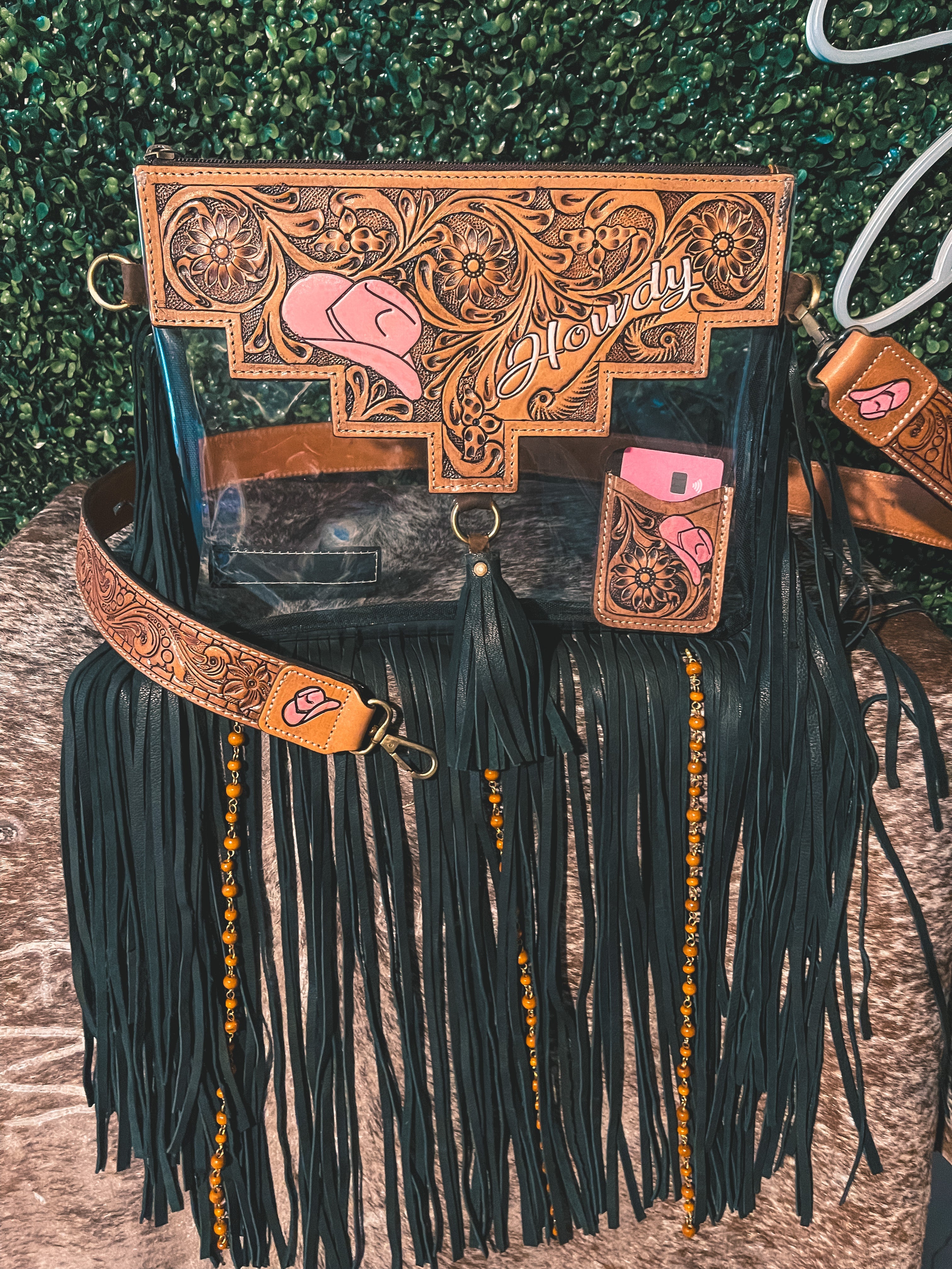 Haute Southern Hyde Howdy NFR Clear Bag a Haute Southern Hyde by Beth Marie Exclusive — Haute Southern Hyde branding close-up