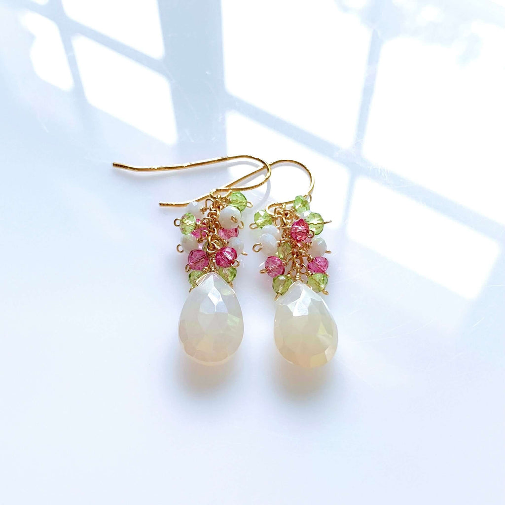 PARKEN JEWELRY White Chalcedony Pastel Gemstone Earrings — main product shot