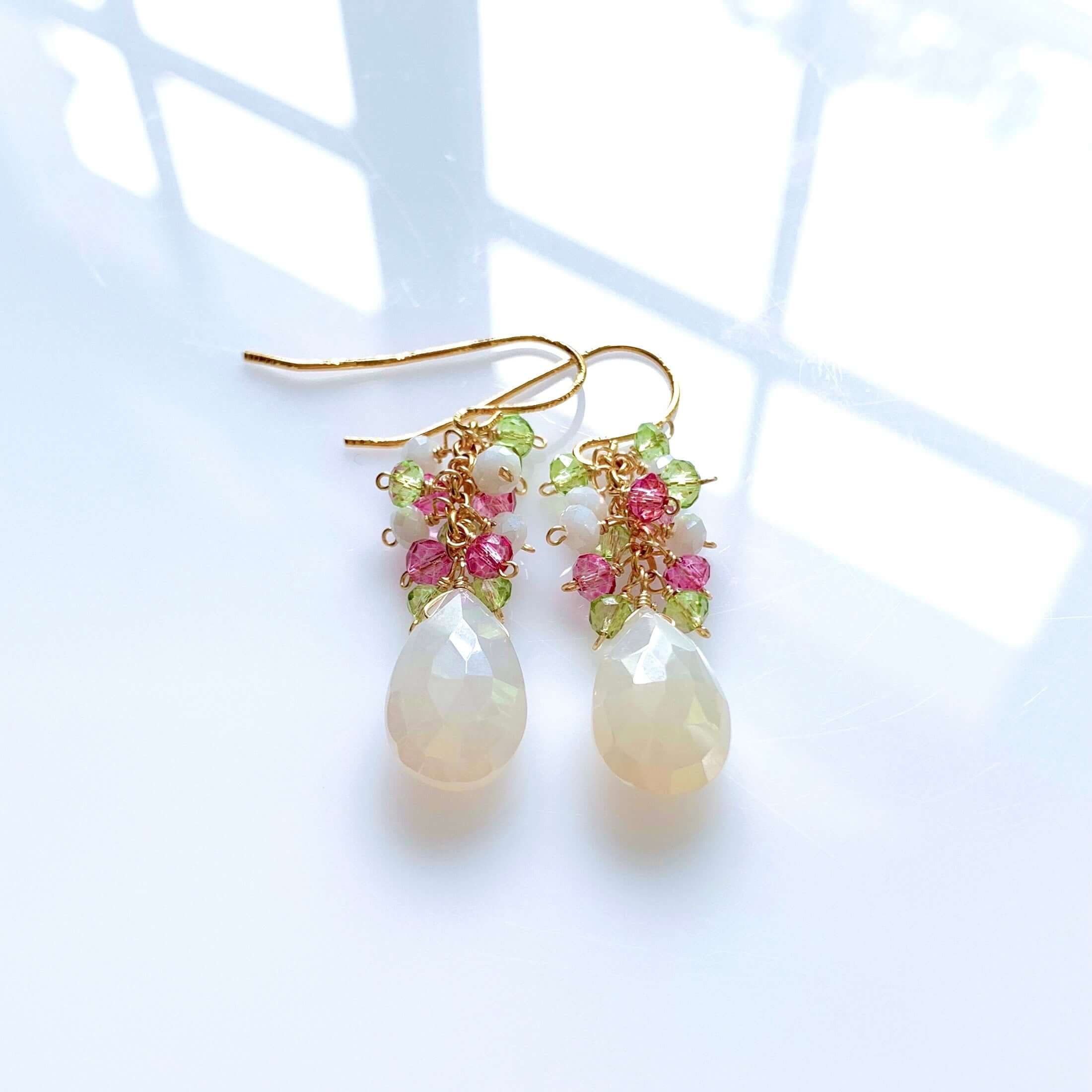 PARKEN JEWELRY White Chalcedony Pastel Gemstone Earrings — main product shot